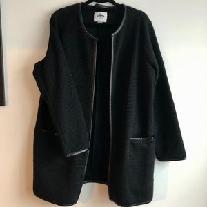 Black & faux leather jacket